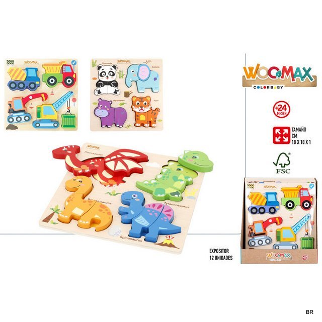 Brinquedos Puzzle Madeira 18x18cms ref.38325