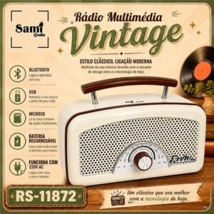 Radio Multimédia Vintage 22x8x12cms ref.RS11872