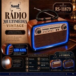 Radio Multimédia Vintage 20x8x13,5cms ref.RS11879