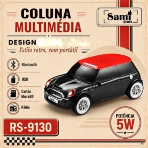 Alta Voz Multimédia Carro Preto 5W- 18,5x8,5x7cms Ref. RS9130N
