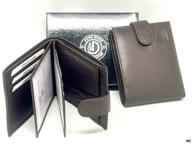 Carteira em pele ref.JD9118 -Castanho