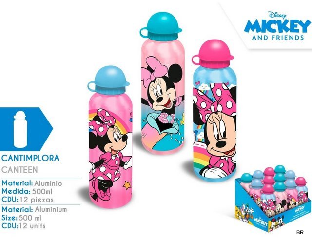 Cantil Aluminio 500ML Minnie ref.MN30012--Pack de 3 unid.